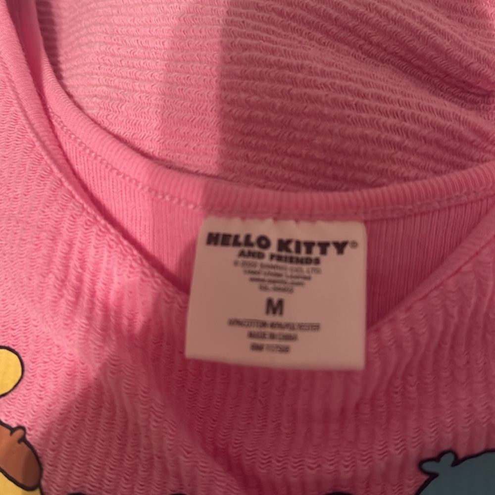 Sanrio Hello Kitty Pink Graphic Crop Top and Shorts - Picture 6 of 11